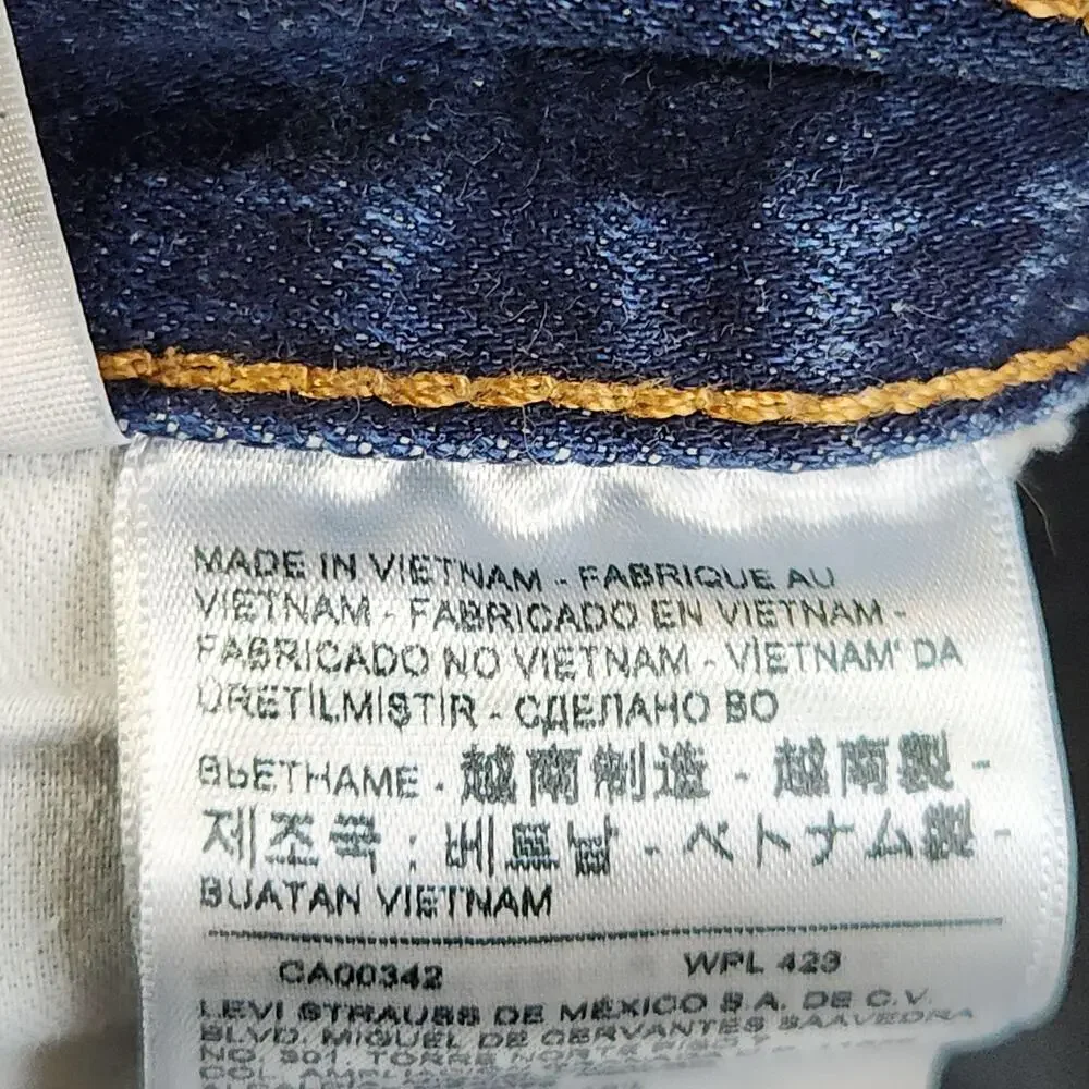 Levis 501 Jeans Mens 32x34 Blue Medium Wash Button Fly Straight Denim Stretch